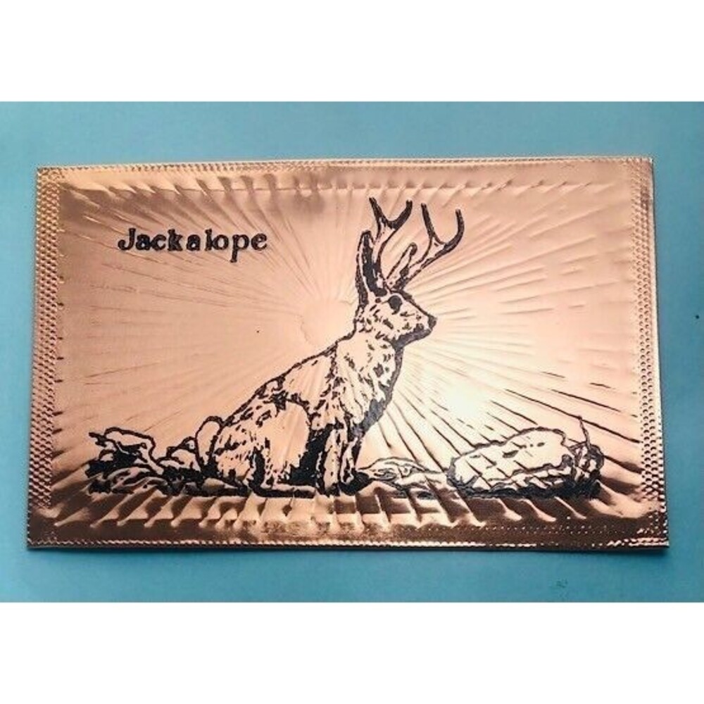 Jackalope , pressed Copper Postcard by ©Gregorian Greetings Lemmon, South Dakota